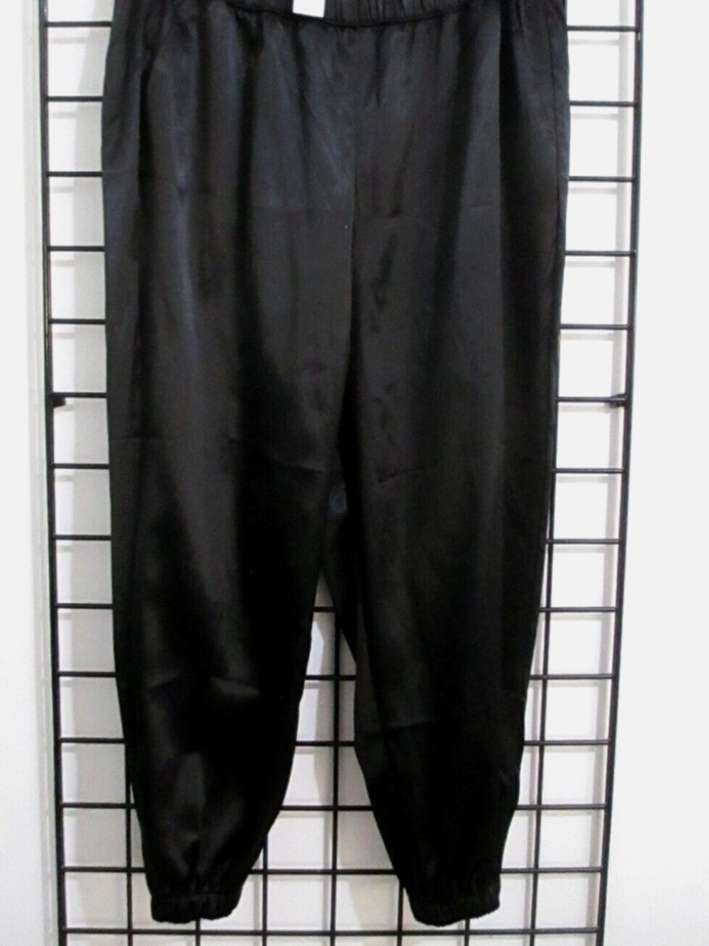 Lane Bryant Black Satin Elastic Waist Pants